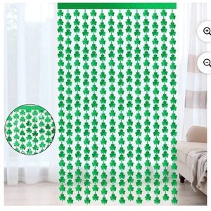 Source Unknown Green Shamrock Curtain